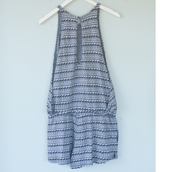 Roxy Blue Wave Print Open Side Cotton Romper - Picture 8 of 12